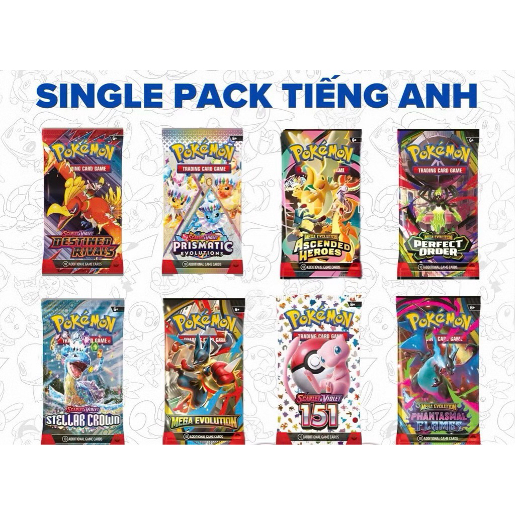 [Chính Hãng] Pokemon TCG : Pack lẻ Pokemon các tiếng anh chính hãng