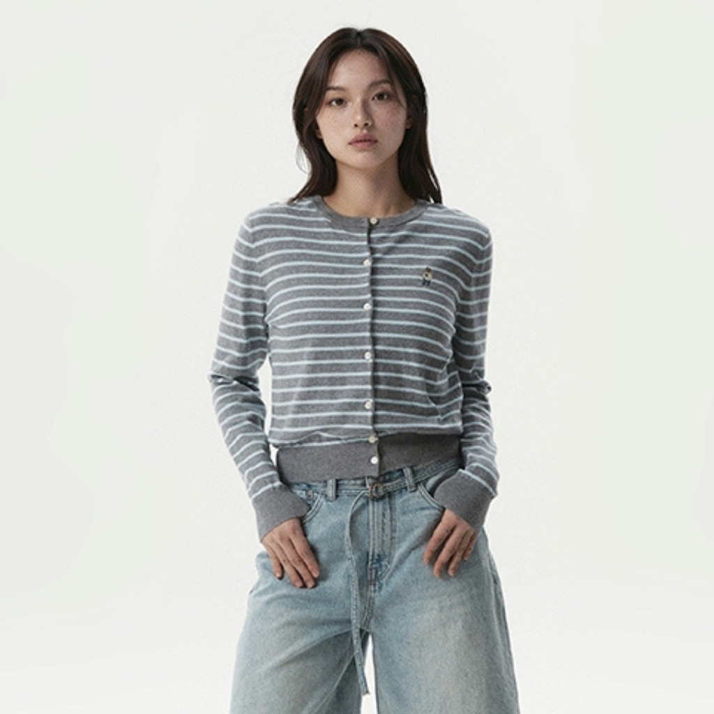 [WHO.A.U x Hannah] Áo Cardigan WHO.A.U Steve Stripe Cardigan_WHCKG2332F
