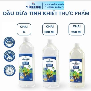 200ml - 60ml dầu dừa hữu cơ ép lạnh nguyên chất vietcoco