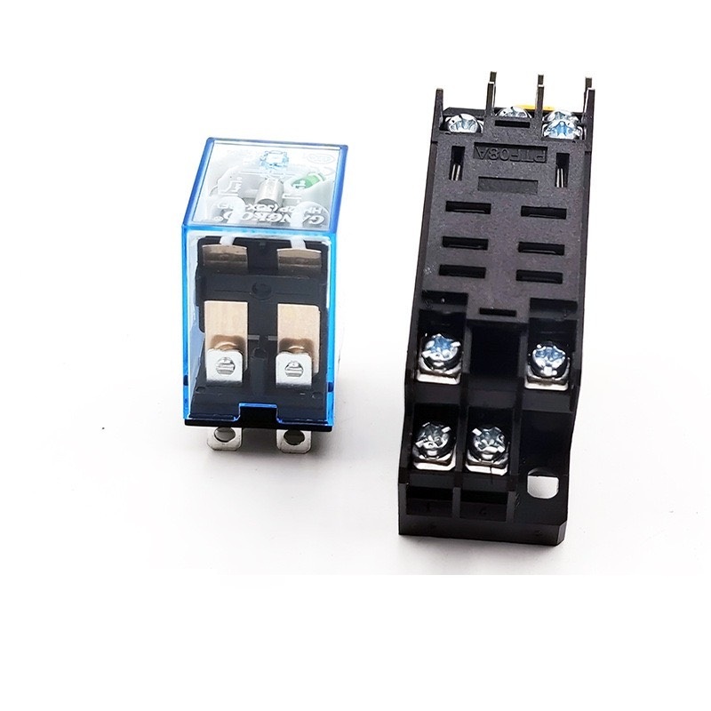 Rơ le trung gian 8 chân 10A 12v 24v 220vac , relay kiến LY2N ( kèm đế )