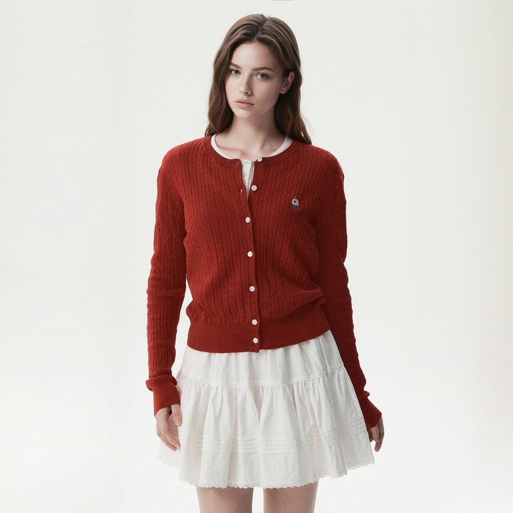 [WHO.A.U x Hannah] Áo Cardigan Mùa Hè WHO.A.U Steve High Gauge Cable Cardigan_WHCKG2521F