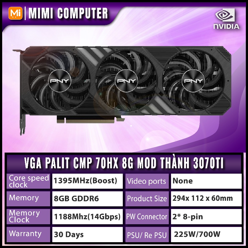 VGA Gainward Palit CMP 70hx Mod thành RTX3070 Ti 8G GDDR6 chạy Linux cực ngon 2nd