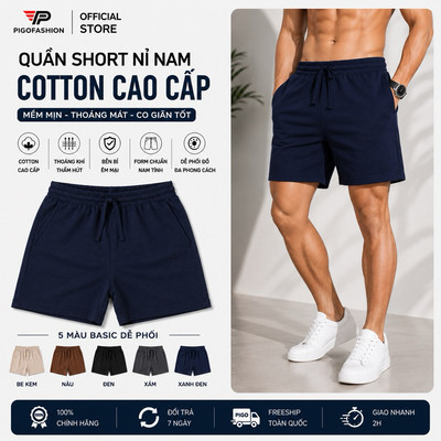 Quần short thể thao co giãn dáng trên gối phù hợp gym fitness sport cao cấp Pigofashion SPMQSN03