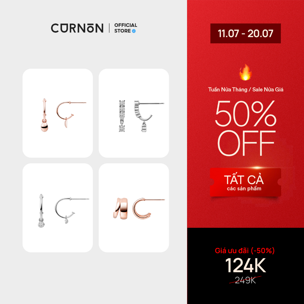 Bộ Sưu Tập Khuyên Tai Nữ Thời Trang Curnon C-shape Earring Collection - Khuyên Tai Nữ Thép Không Gỉ