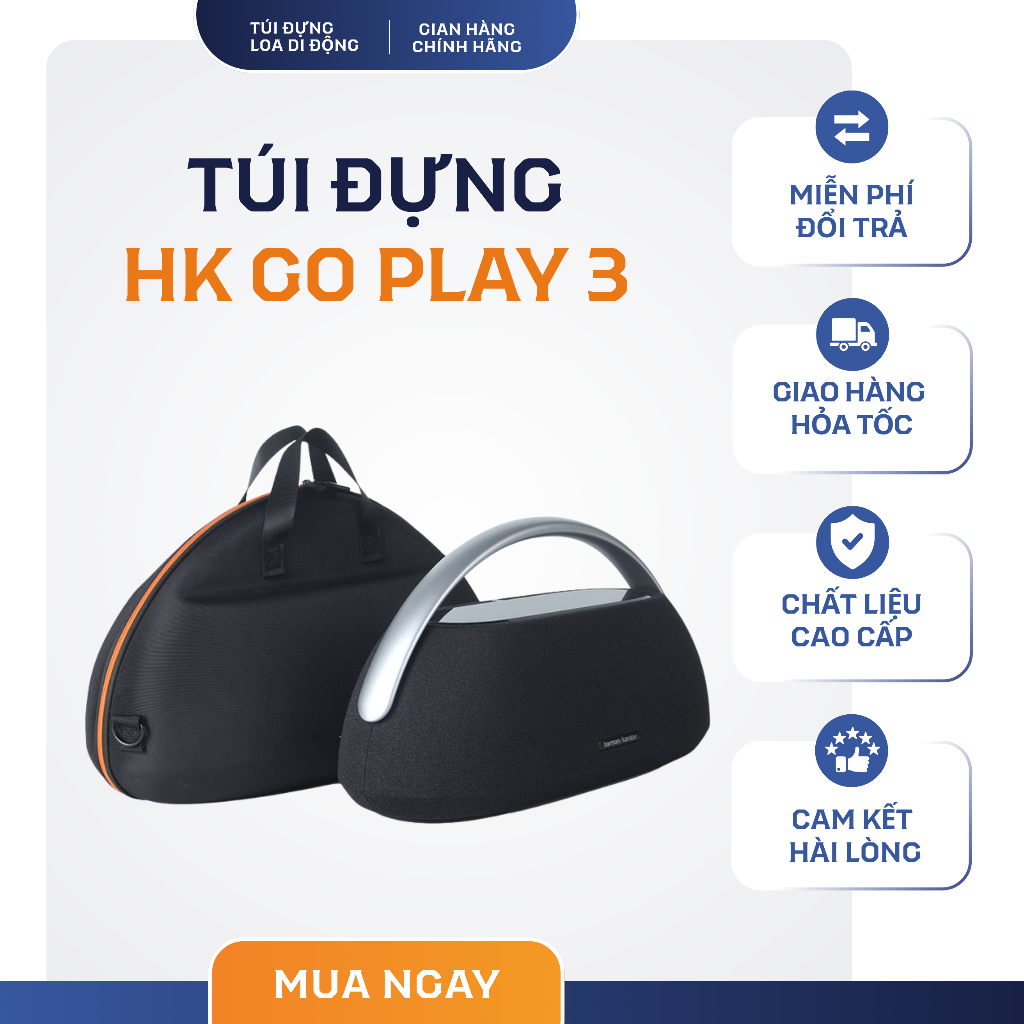 Túi Đựng Loa Harman Kardon Go Play 3, Go Play Mini - Chất Liệu EVA Cao Cấp Chống Sốc, Chống Trầy