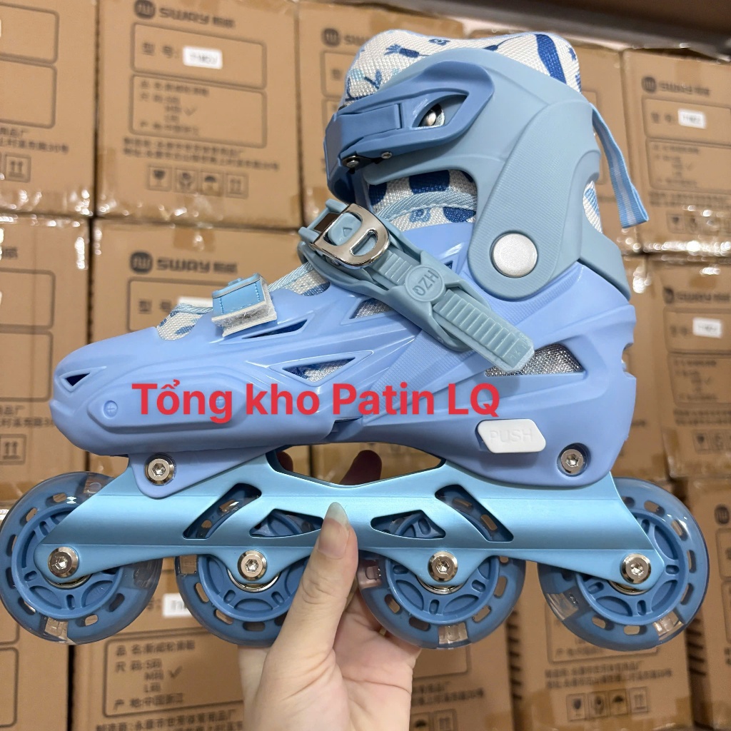Giày trượt patin trẻ em Sway S5, Tặng bảo vệ. Patin trẻ em giá rẻ,Giày Patin cho bé bánh cao su đẹp.