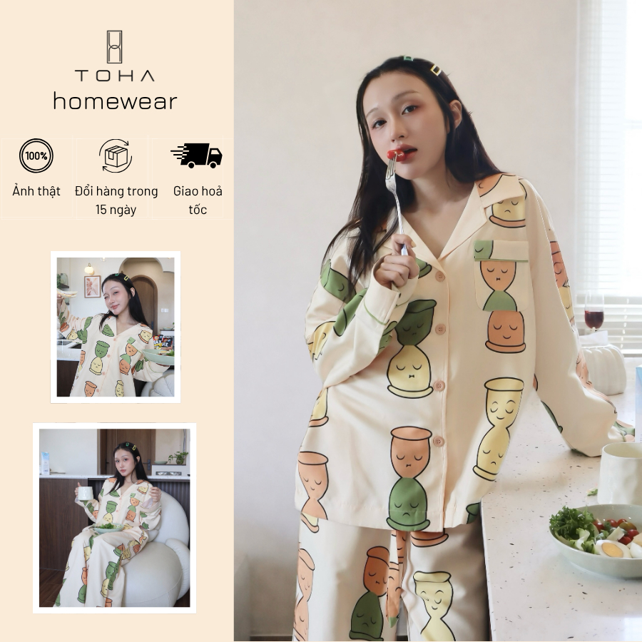 [NEW COLLECTION] TOHA Pajama Unisex Cao Cấp Mặc Nhà, Đi Chơi Mùa Hè Thấm Hút Tốt - SLOW TIME PAJAMA