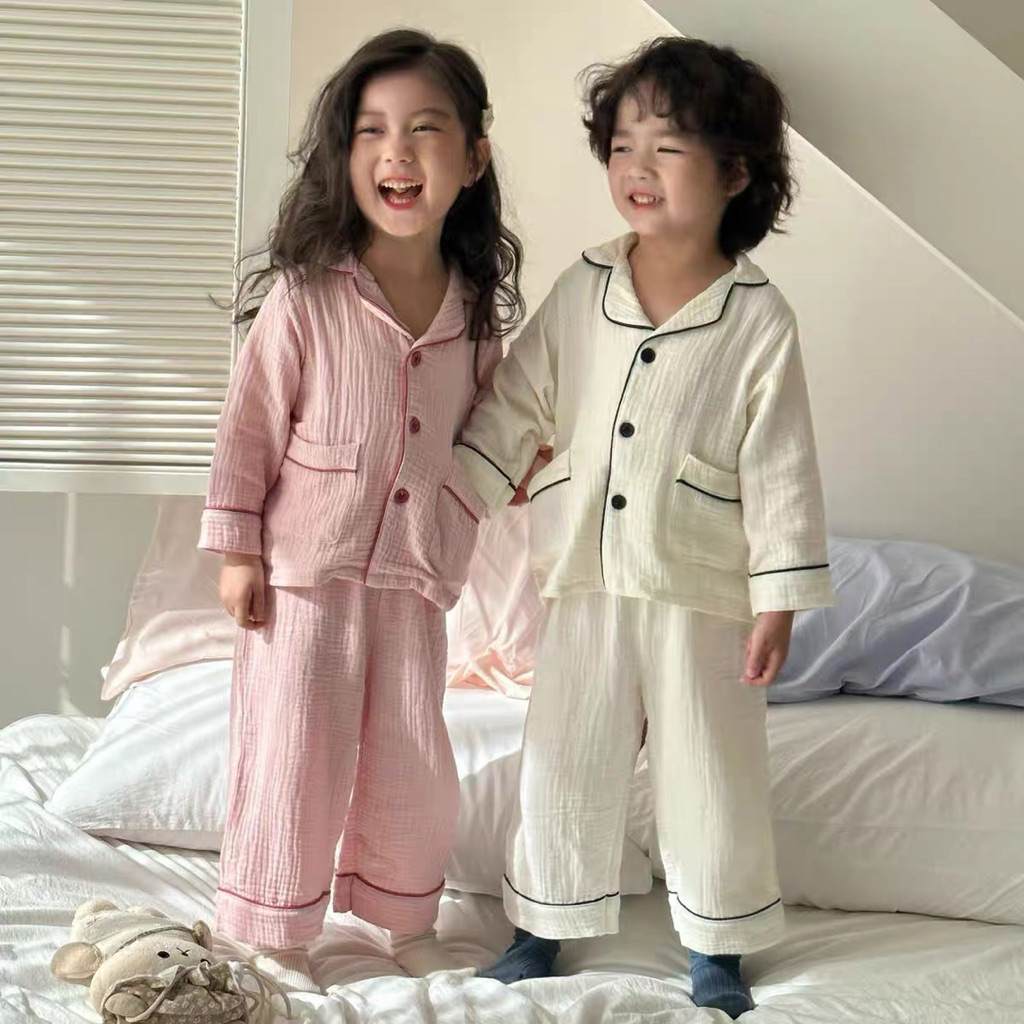 ✿ 𝐍𝐚𝐚.𝐛𝐲𝐢𝐧𝐚 ✿𝐌𝐮𝐬𝐥𝐢𝐧 𝐇𝐨𝐦𝐞𝐰𝐞𝐚𝐫-Bộ Pijama baczic Bé Gái Bé Trai Form Hàn Quốc Muslin Mềm Mát