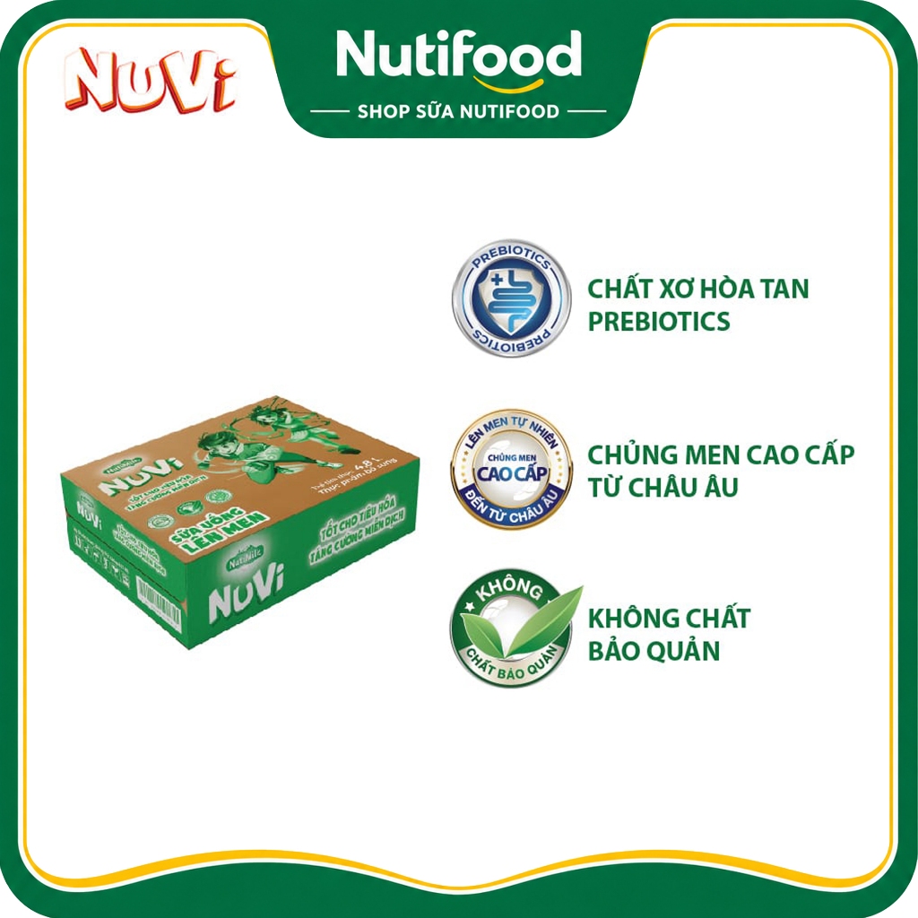 Thùng 48 Chai 100mL NuVi Sữa Chua Uống Lên Men Tự Nhiên/ Cam/ Dâu Chai 100ml - SHOP SỮA NUTIFOOD