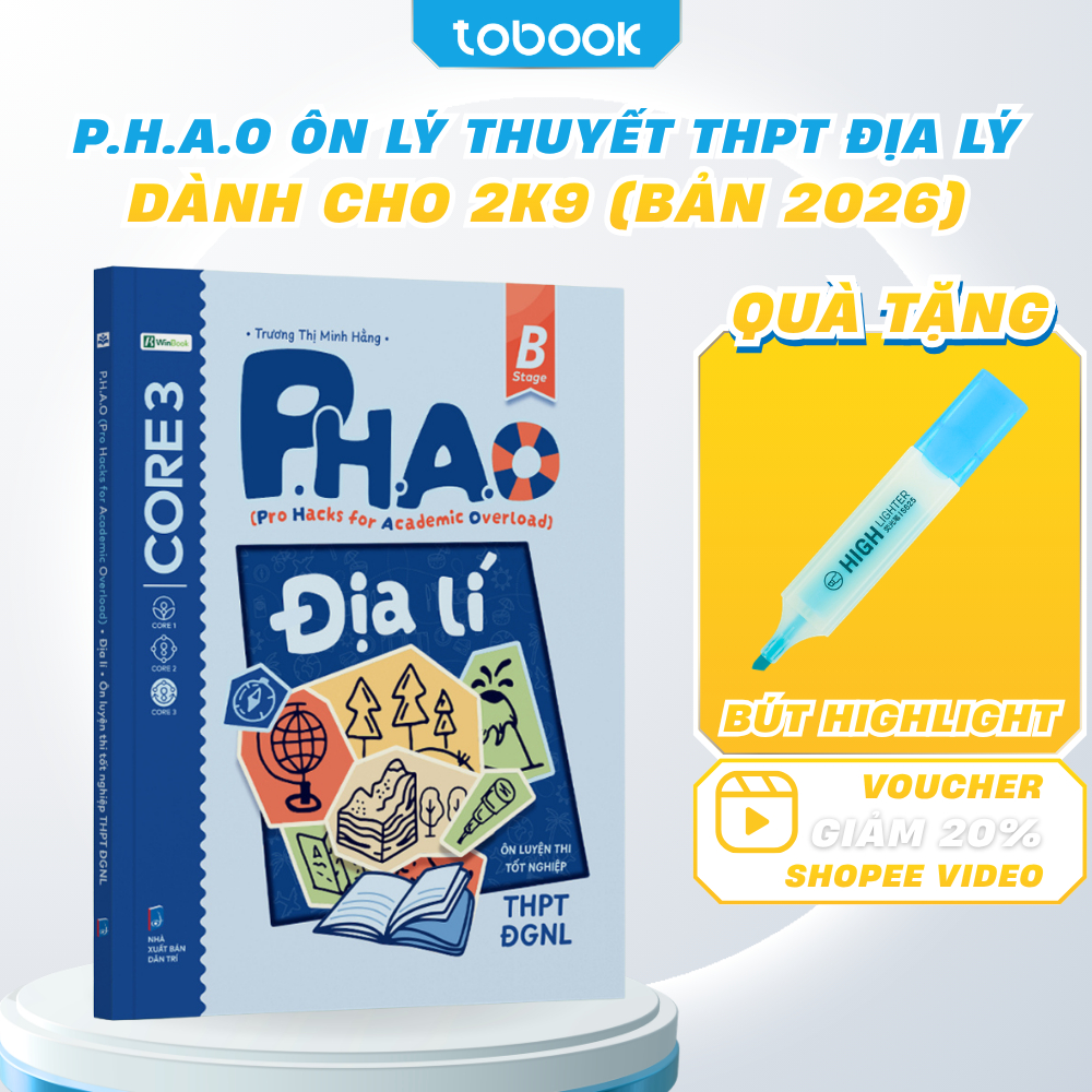 Sách - PHAO Ôn Lý Thuyết THPT Môn Địa Lý Lớp 12 Dành Cho Học Sinh Ôn Thi THPT