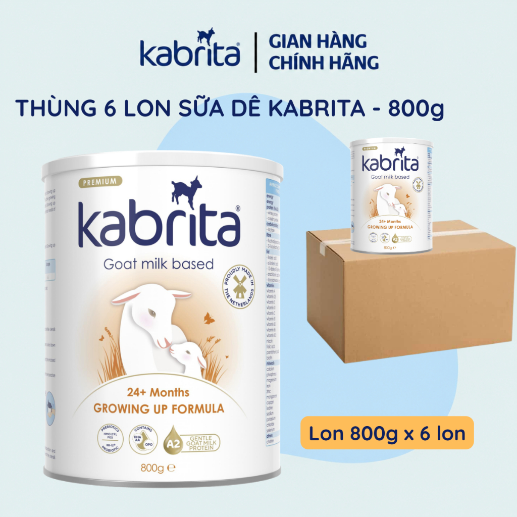 Thùng 6 Lon Sữa dê Kabrita 800g, nhập khẩu Hà Lan