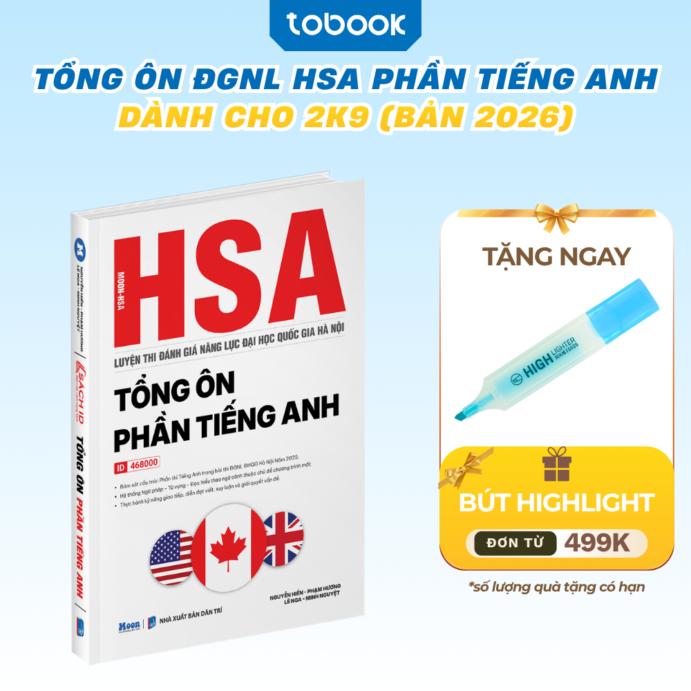 Sách - Ôn Thi Đánh Giá Năng Lực HSA Môn Tiếng Anh Đại Học Quốc Gia Hà Nội