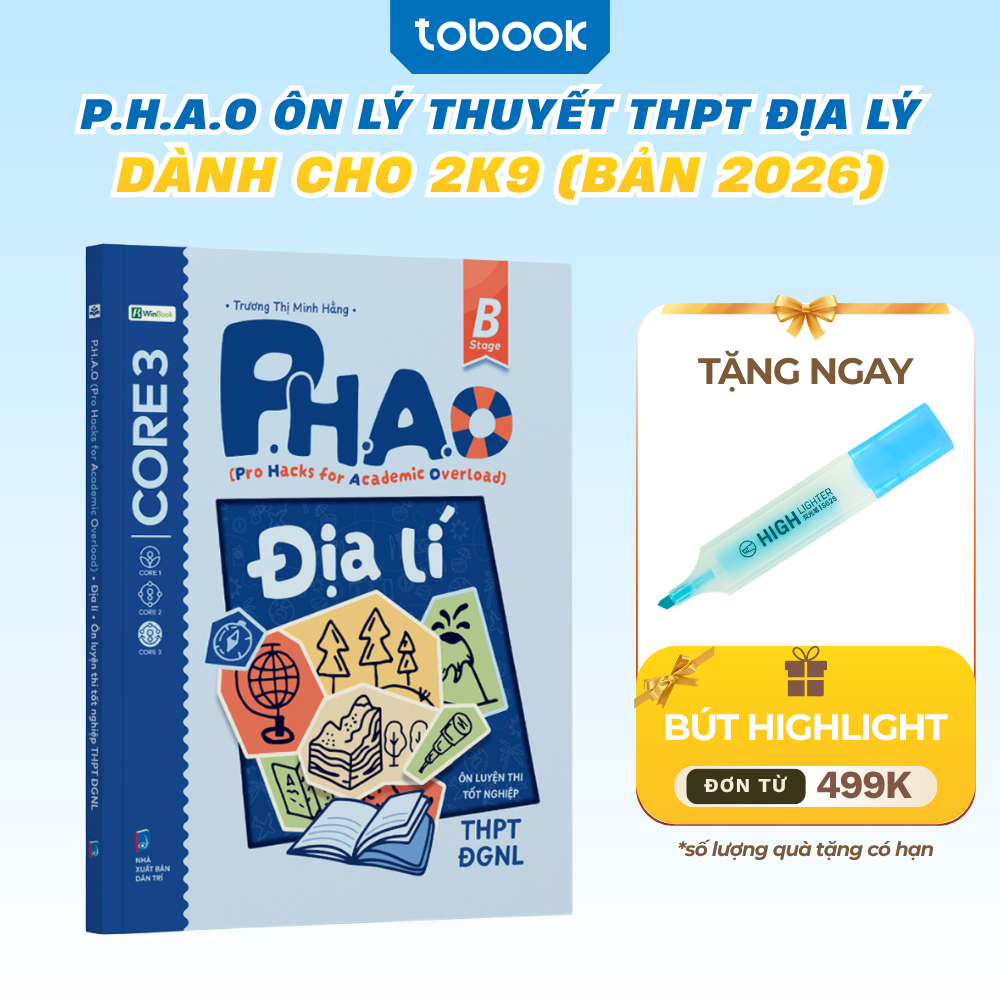 Sách - PHAO Ôn Cấp Tốc Lý Thuyết THPT Môn Địa Lý Lớp 12 Dành Cho Học Sinh Ôn Thi THPT