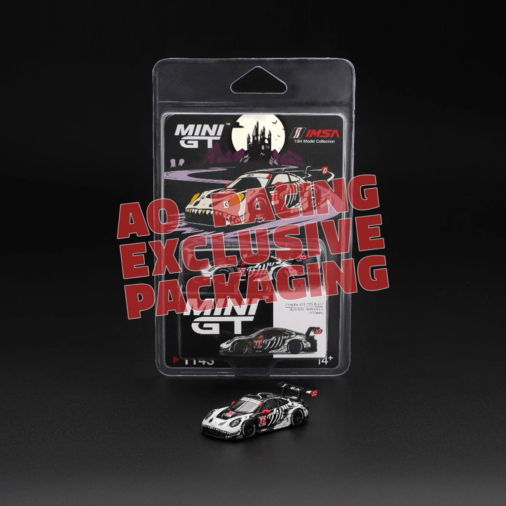 Mini GT Chính Hãng #1143 1:64 Porsche 911 GT3 R #77 ( AO Racing USA )