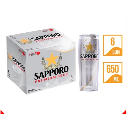 Bia Sapporo Premium lon 650ml (6 lon/thùng)