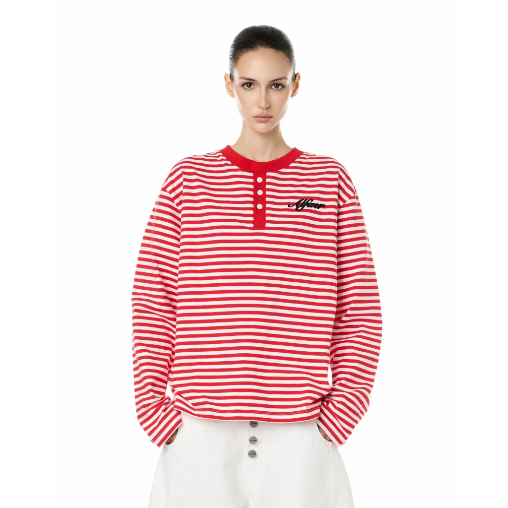 ÁO “ALFAER” STRIPED LONGSLEEVE T-SHIRT V2 - HOLIDAY RED