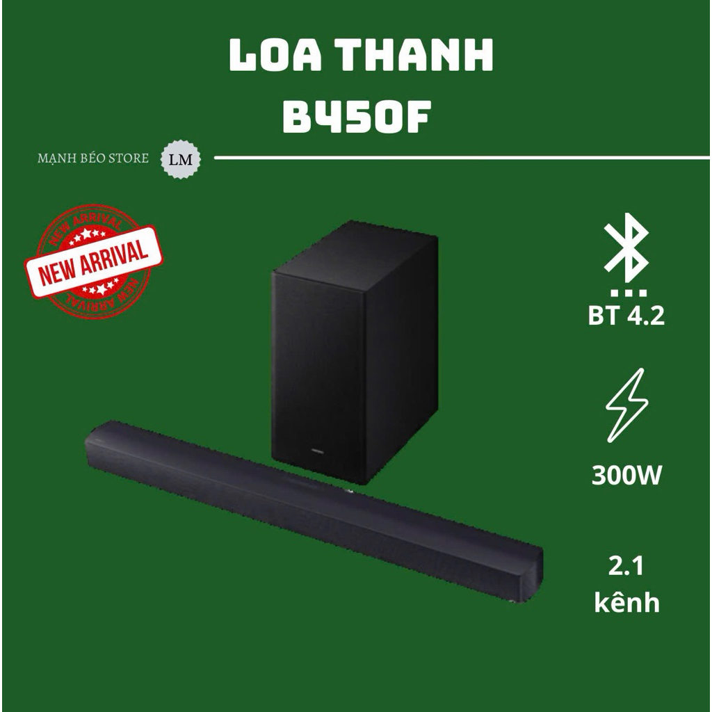 BỘ LOA THANH SAMSUNG HW-B450F/XV 300W MẪU 2025 - HÀNG CHÍNH HÃNG, BẢO HÀNH 12 THÁNG