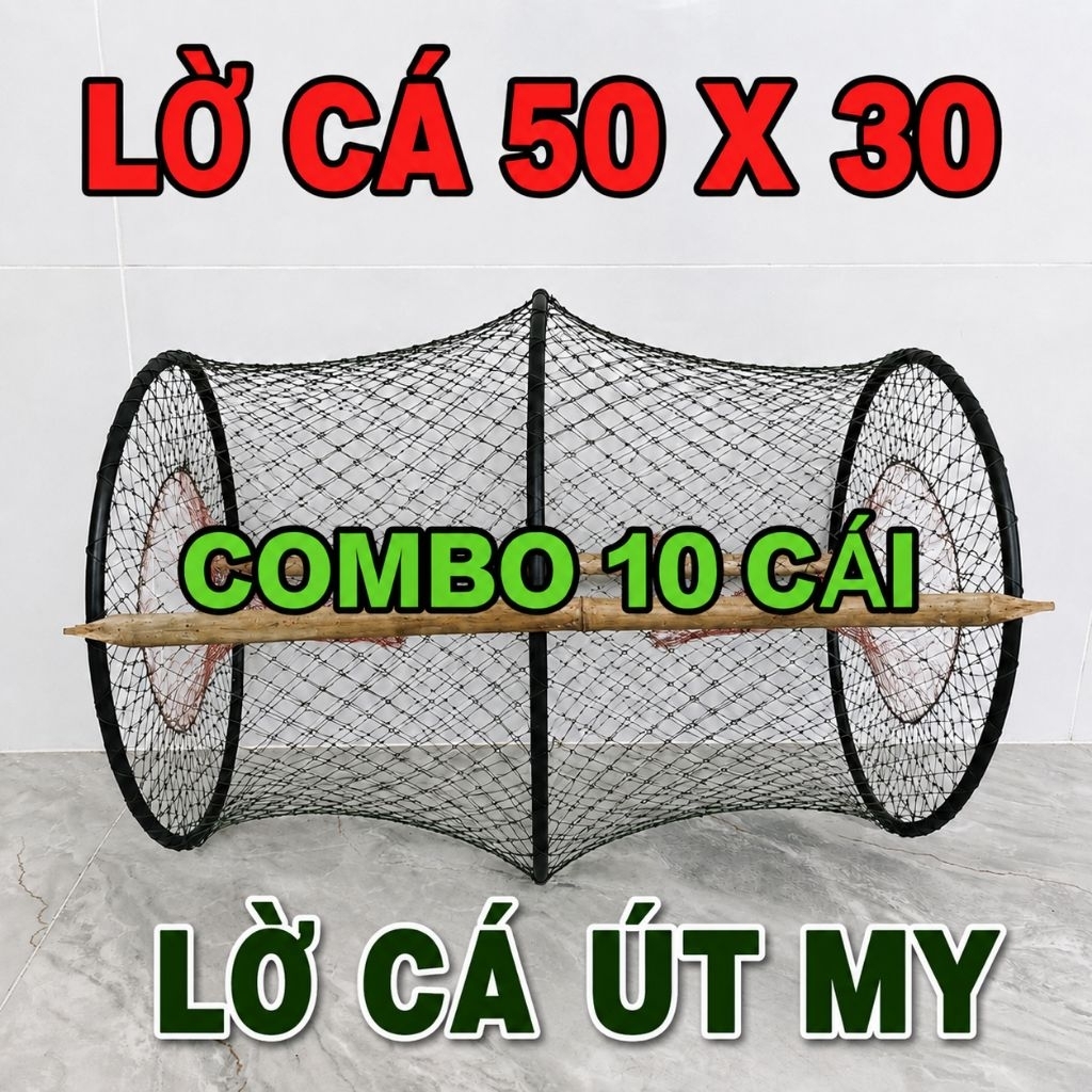 Combo 10 cái lờ cá lóc 50x30 (Không kèm cây)