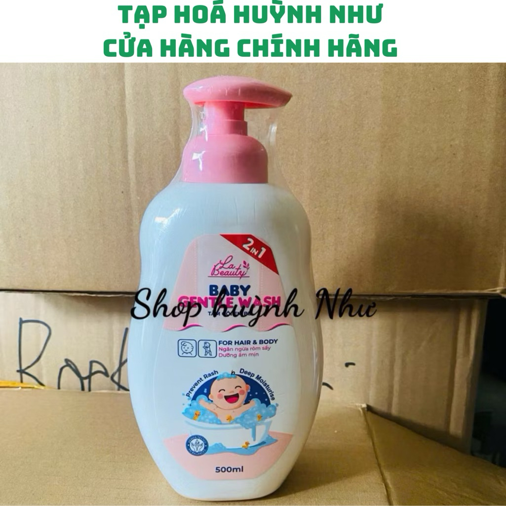 [CHÍNH HÃNG]Sữa tắm gội em bé Gentle Wash 500ml La Beauty giảm và ngăn ngừa rôm sảy, hăm da