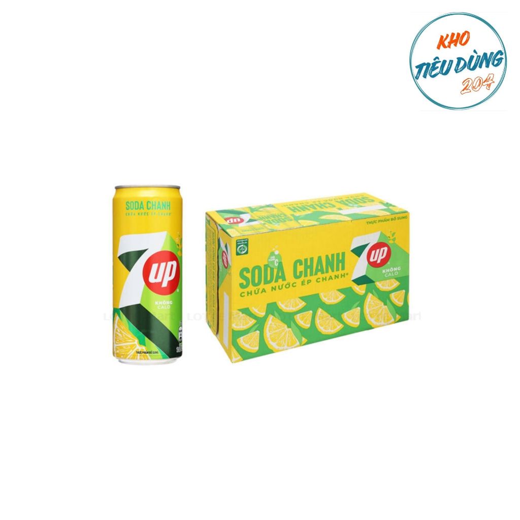 [1 Thùng] 7Up SODA CHANH Lon 320X24 Lon