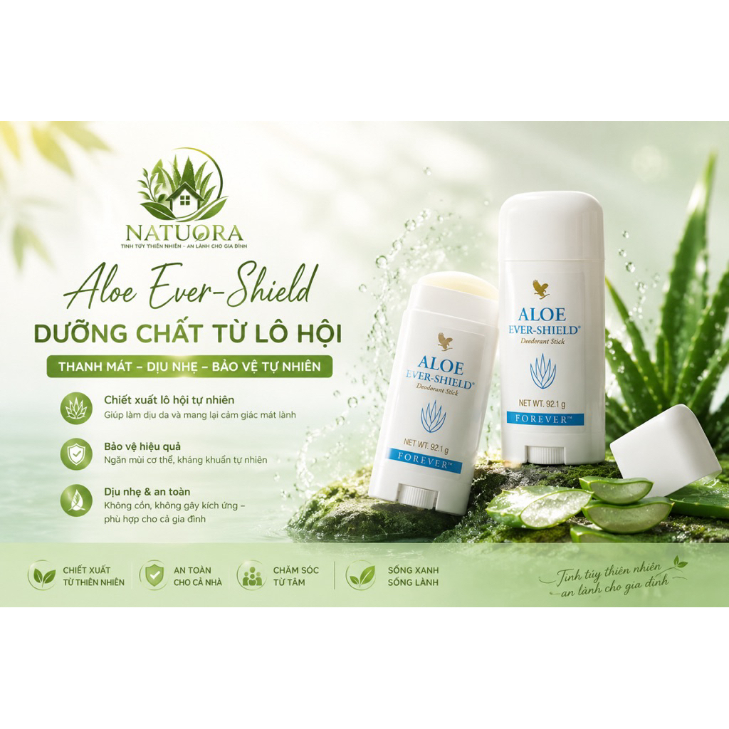 [CHÍNH HÃNG FLP] Sáp Khử Mùi Lô Hội Thảo Mộc Forever Aloe Ever-Shield (#067) - Nhập Khẩu Mỹ