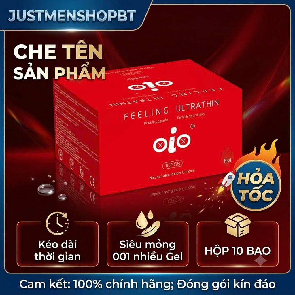 Bao cao su siêu mỏng 001 OiO gân gai nhiều gel bôi trơn kéo dài thời gian
