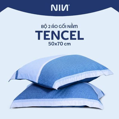 Bộ 2 Áo Gối Nằm NIN Selina Tencel Microfiber 50x70cm – Mềm Mịn, Thoáng Mát, Êm Dịu Cho Da