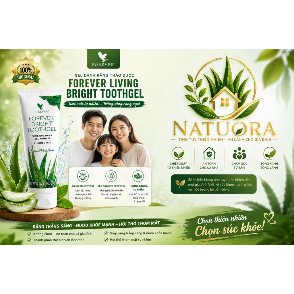 [CHÍNH HÃNG FLP] Kem Đánh Răng Lô Hội FOREVER BRIGHT | #028flp. 130G/ típ