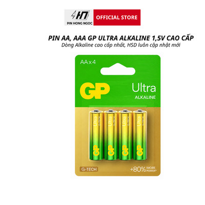 Pin GP Ultra Alkaline AA AAA 1.5V Chính Hãng G-TECH – Pin Kiềm Vỉ 2 / Vỉ 4 Viên Cho Remote, Chuột, Đồ Chơi