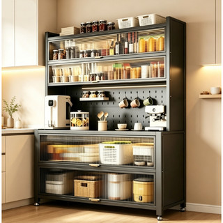 Kệ Nhà Bếp Đa Năng Tủ bếp Tủ bát đĩa Kệ bếp Tủ bếp tối giản Kệ để đồ nhà bếp Kệ lò vi sóng