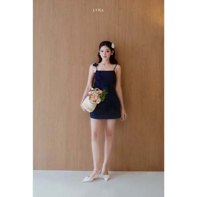 LYRA - Váy Hai Dây Đính Hoa 3D Dáng A Ôm Eo Tiểu Thư Sang Chảnh Đi Chơi Dự Tiệc Đi Biển VSYVD0192