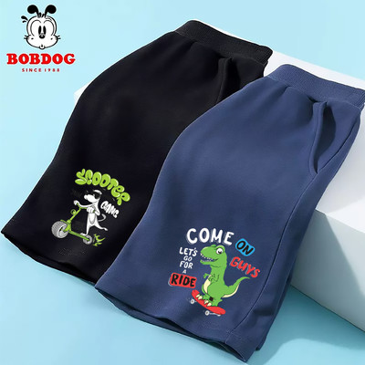 Quần đùi bé trai BOBDOG quần thể thao trẻ em chất liệu da cá cạp chun co dãn khủng long cute cho bé