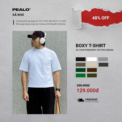 Áo thun nam nữ PEALO form Boxy cotton 250gsm SPT2