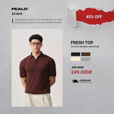 Áo polo len bạch đàn PEALO cổ mở thoáng mát không nhăn thoải mái SPT4