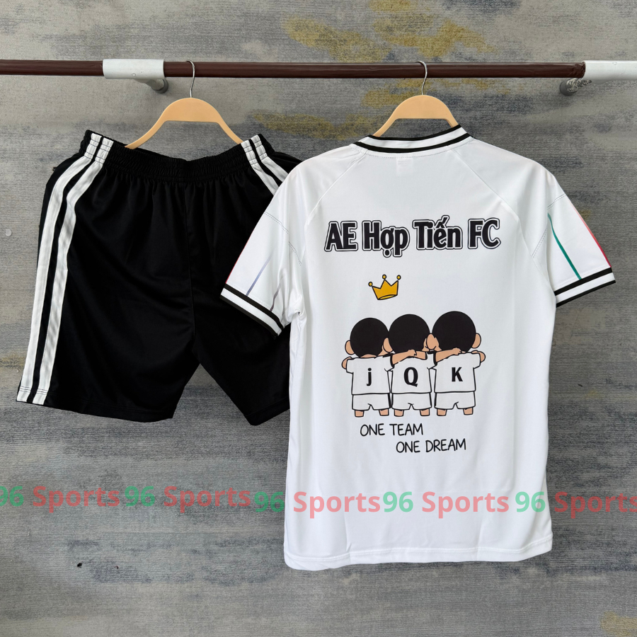 [In tên số +Logo] Bộ Đồ Đá Bóng Nam Nữ Thiết Kế JSport Trắng Sọc Màu - Co Giãn,Thoáng Khí,Form Chuẩn