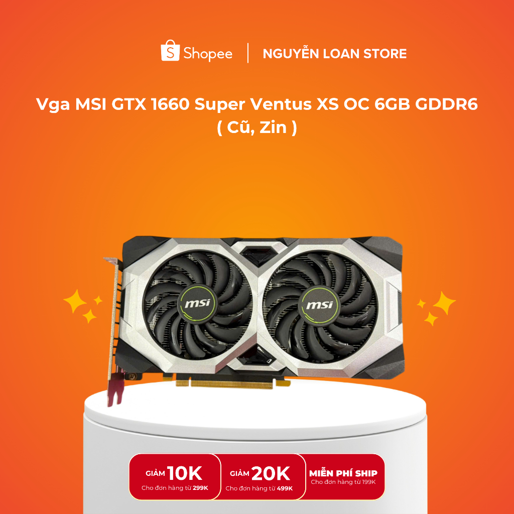 🚀 Card Màn Hình MSI GeForce GTX 1660 Super Ventus XS OC 6GB GDDR6 (Hàng Cũ Zin)