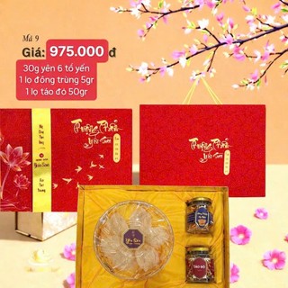 set qua têt  30gr Tổ yến tinh chế  ( yến + táo đỏ+ đông trùng