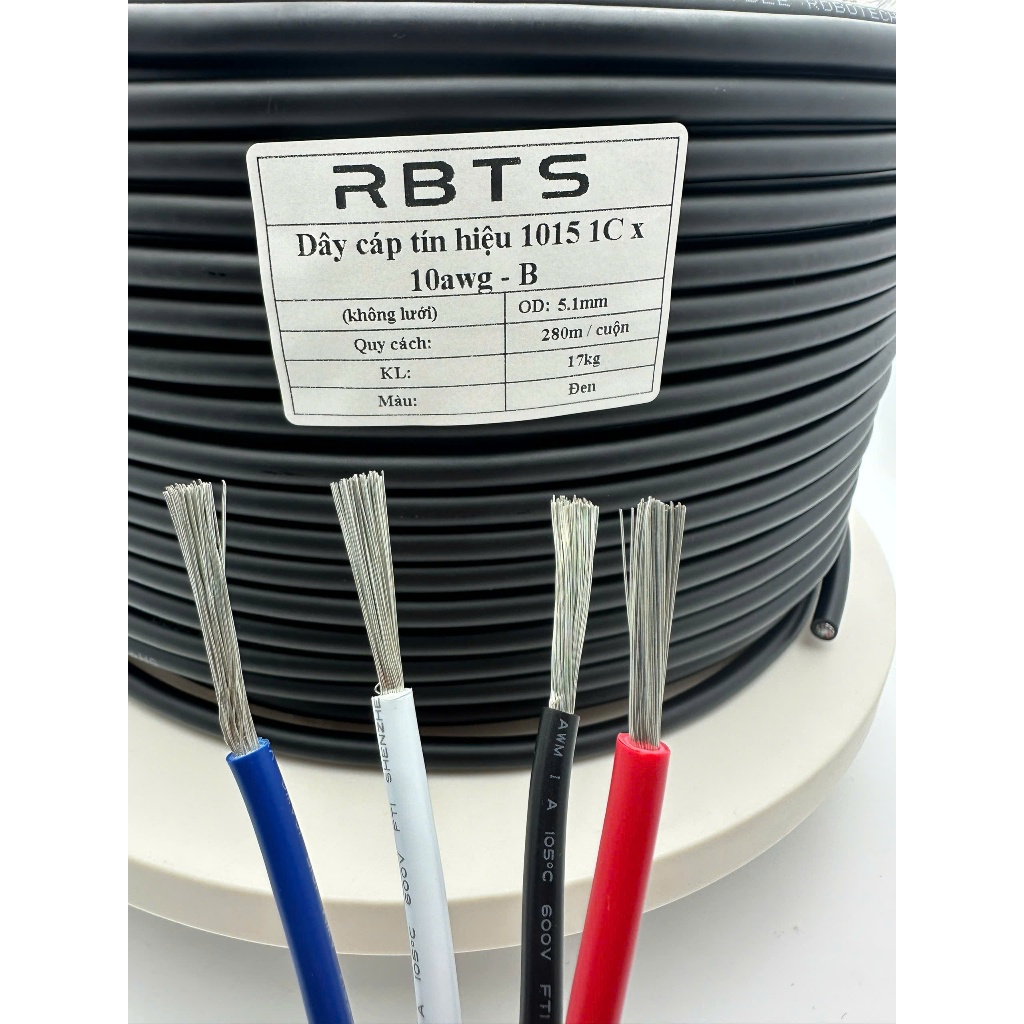 Dây cáp tín hiệu 1 lõi UL 1015 10awg 12awg 14awg 16awg 18awg 20awg 22awg 24awg