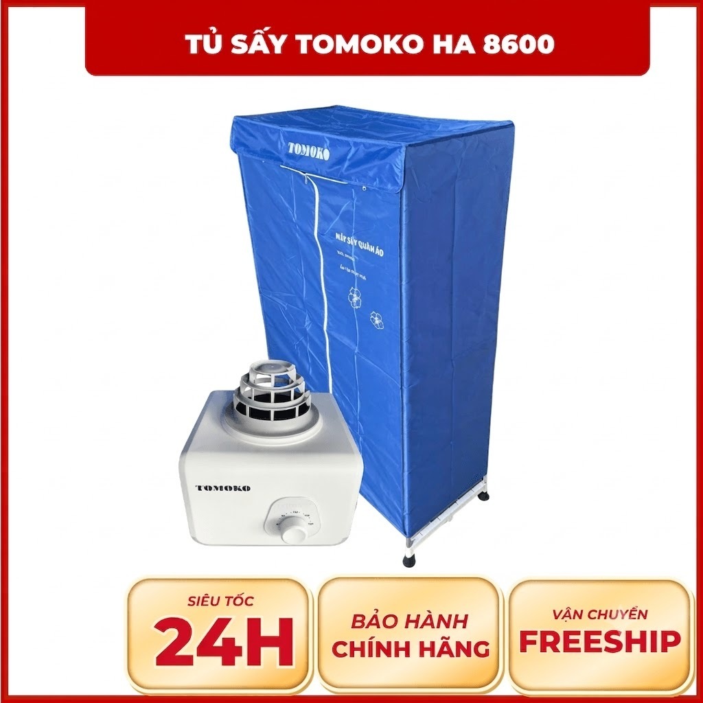 Tủ sấy quần áo TOMOKO HA-8600 HA8600 máy làm khô hong nóng đồ giặt phơi chống ẩm ướt nhiệt [35C_002]