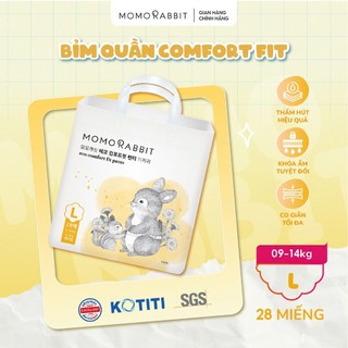 Bỉm Eco Comfort Fit - Momo Rabbit - Dành cho bé mông to, đùi ếch - Size L - 28 pcs - 9-14kg