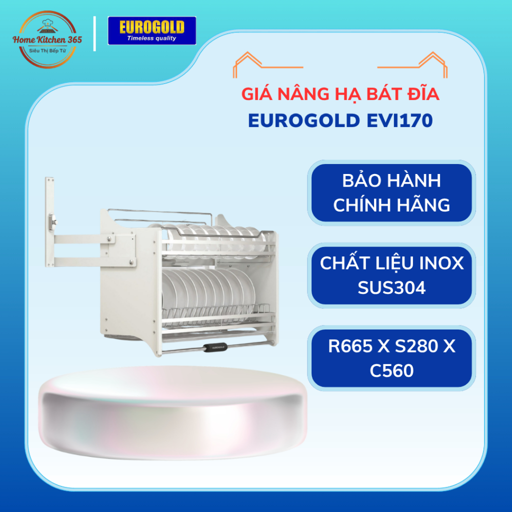 Giá Để Bát Eurogold EVI170W/EVI970W - Thiết Kế Thông Minh, Tiết Kiệm Không Gian Cho Gia Đình