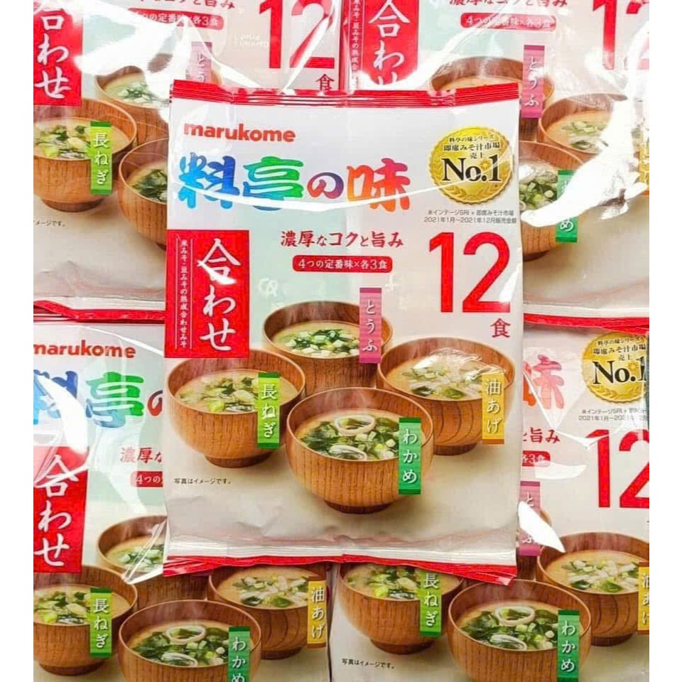 Súp Miso ăn liền Marukome Nhật Bản túi 12 gói