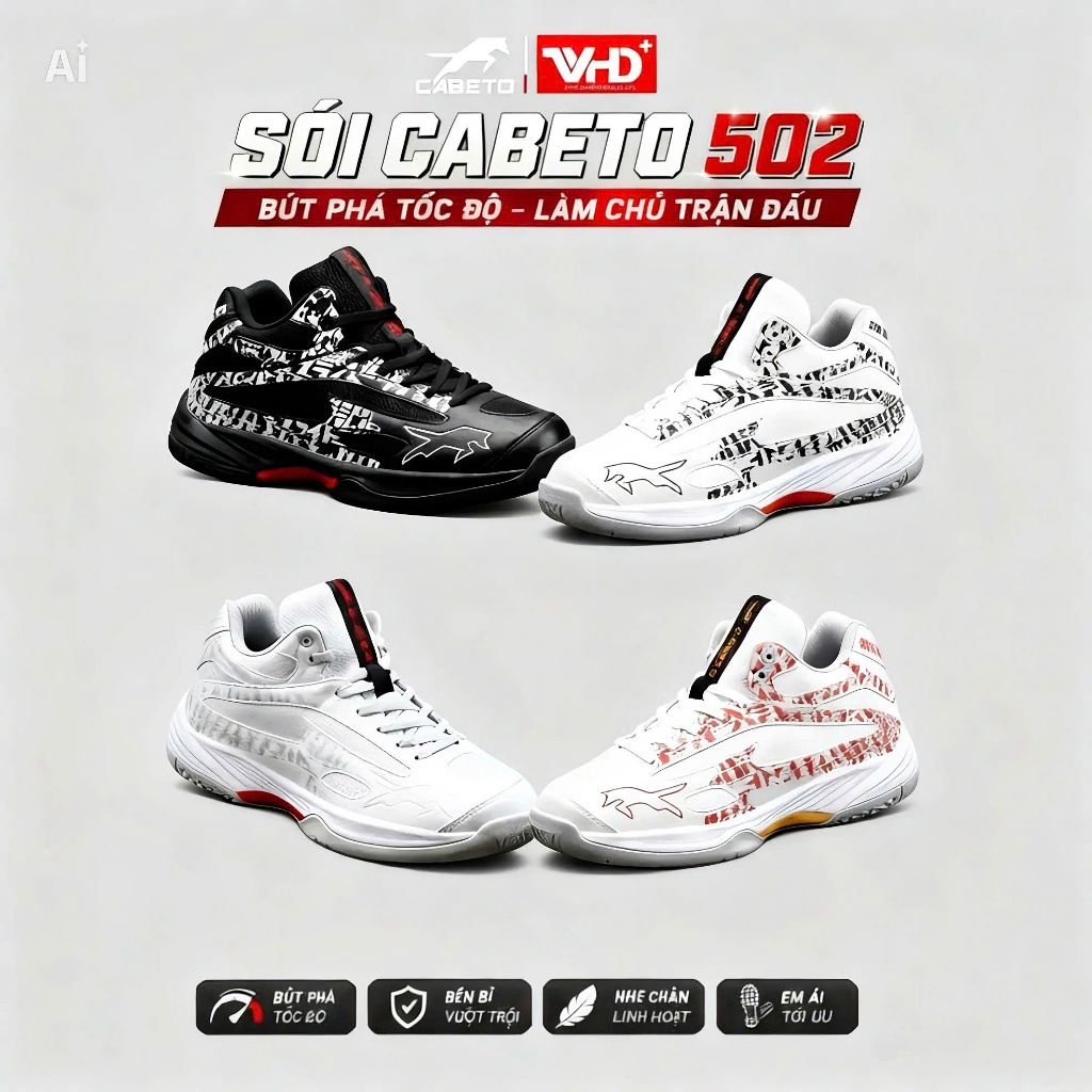 CaBeTo 502 - Giày Thể Thao VHD CABETO 502 Chuyên Cày Sân Bê Tông. Dành Cho Bóng Chuyền , Cầu Lông , 