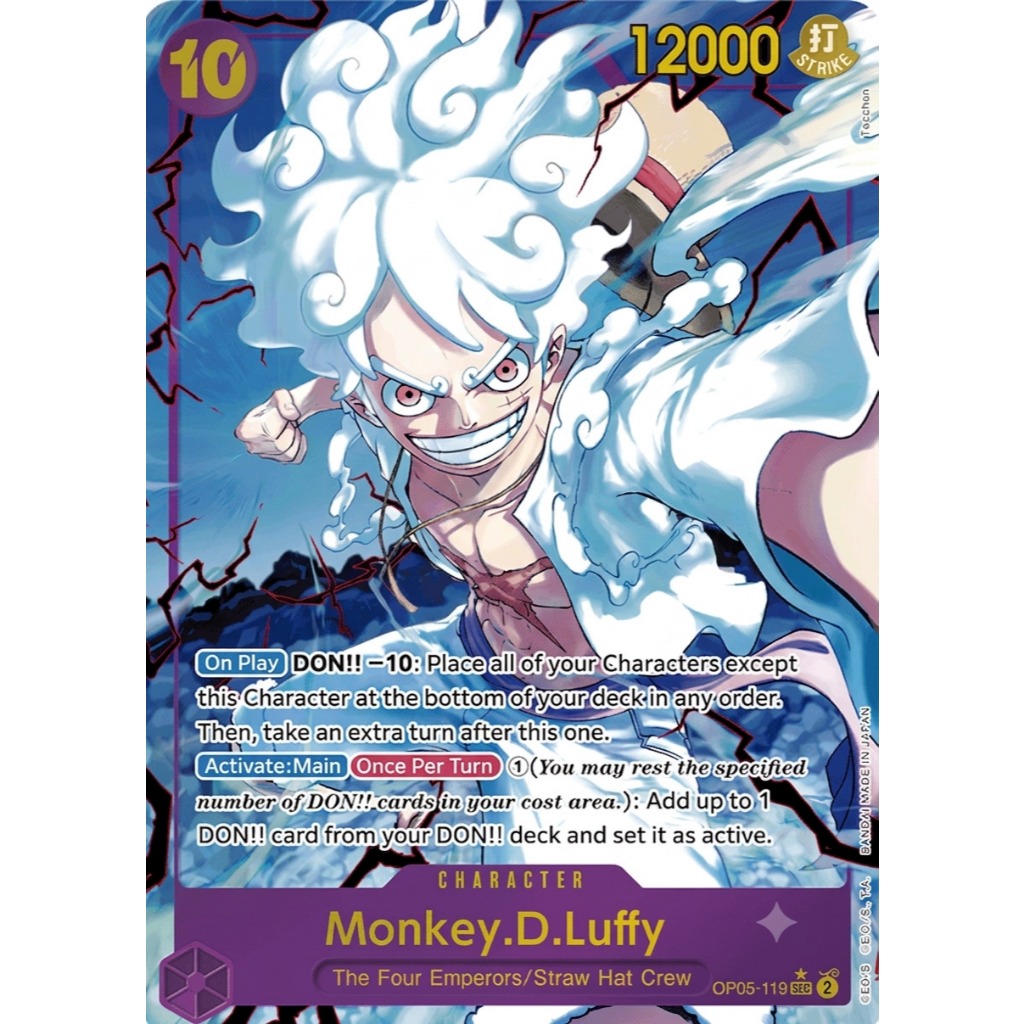 [Có sẵn - Hỏa tốc] Thẻ bài One Piece chính hãng: Luffy gear 5 (luffy nika) (AA) (thẻ OP05-119) (thẻ 
