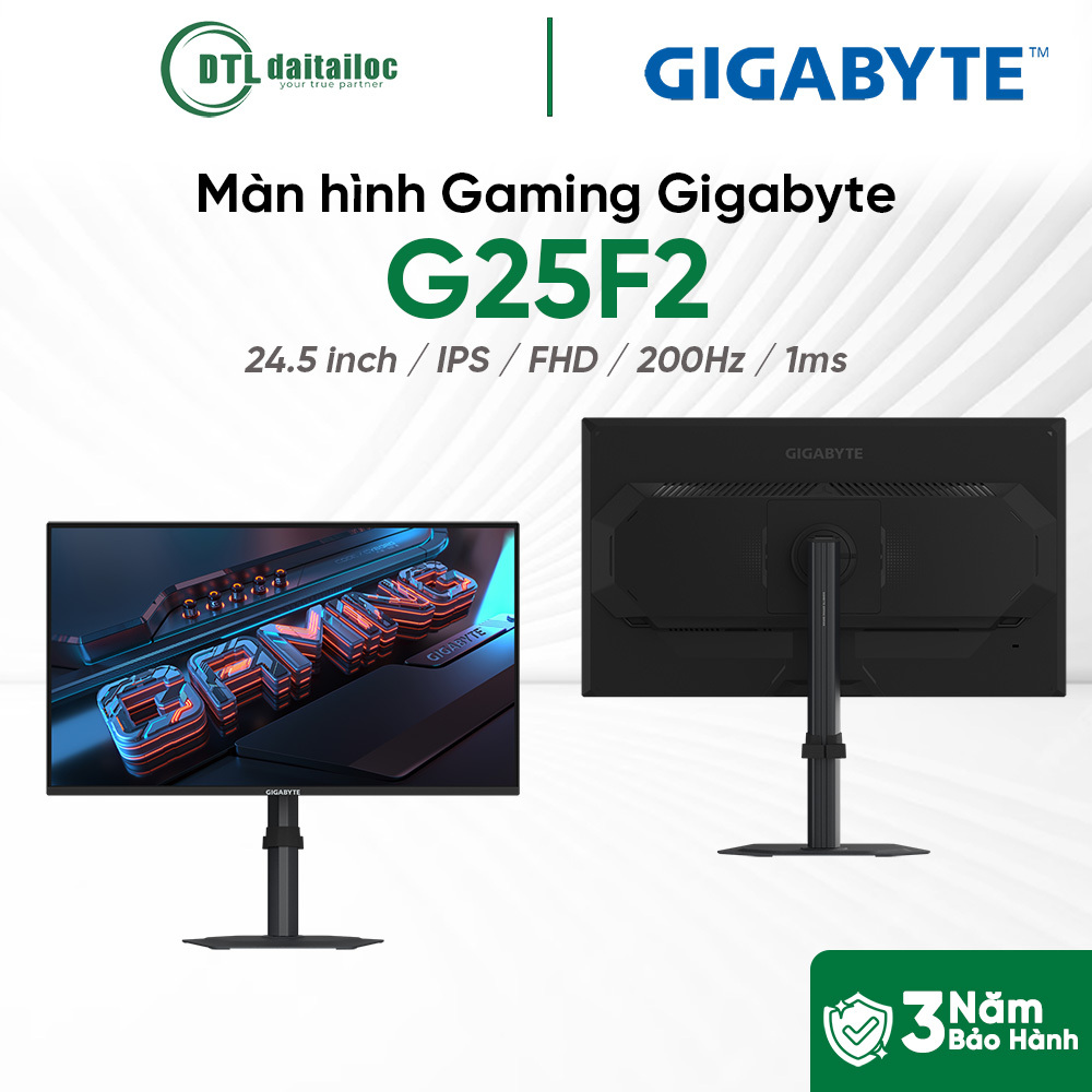 Màn Hình Gaming GIGABYTE G25F2 24.5 inch IPS FHD 200Hz 1ms LOA CHÂN CÔNG THÁI HỌC I Chính hãng I Bảo