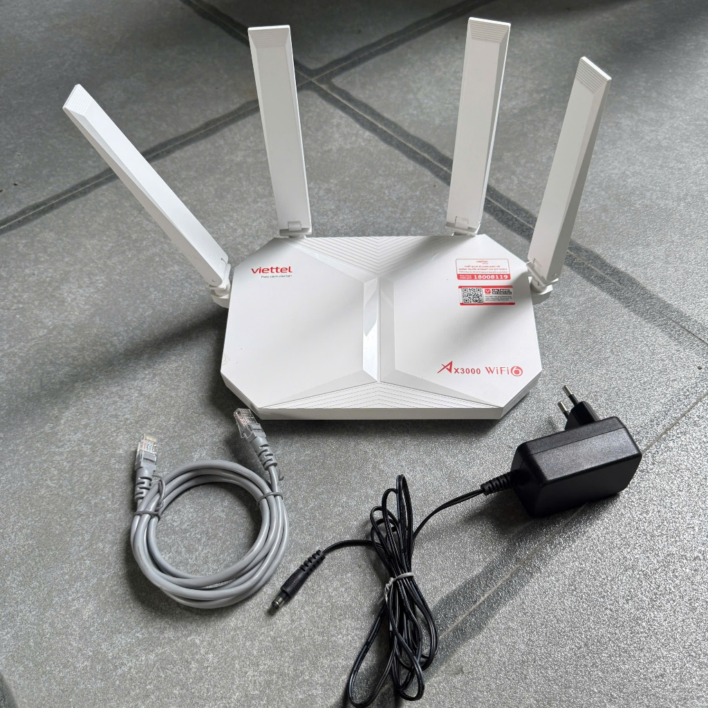 Bộ phát WIFI 6 Viettel - MESH ZTE HV3601P AX3000, 4 râu hàng đã unlock dùng tất cả mang có easy mesh