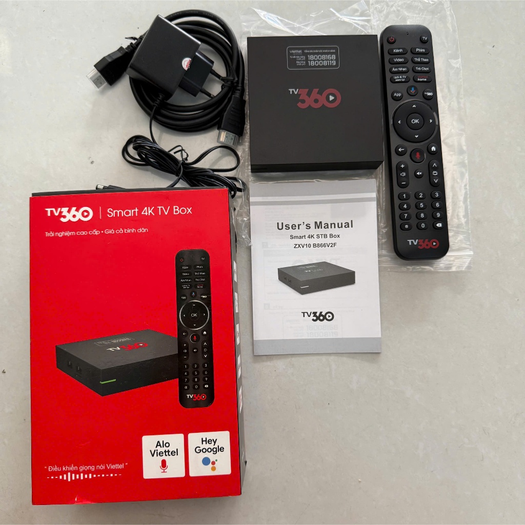 TV360 B866V2F ATV14 siêu mượt kèm phụ kiện điều khiển giọng nói đã nạp rom atv kg mất cước hàng thán