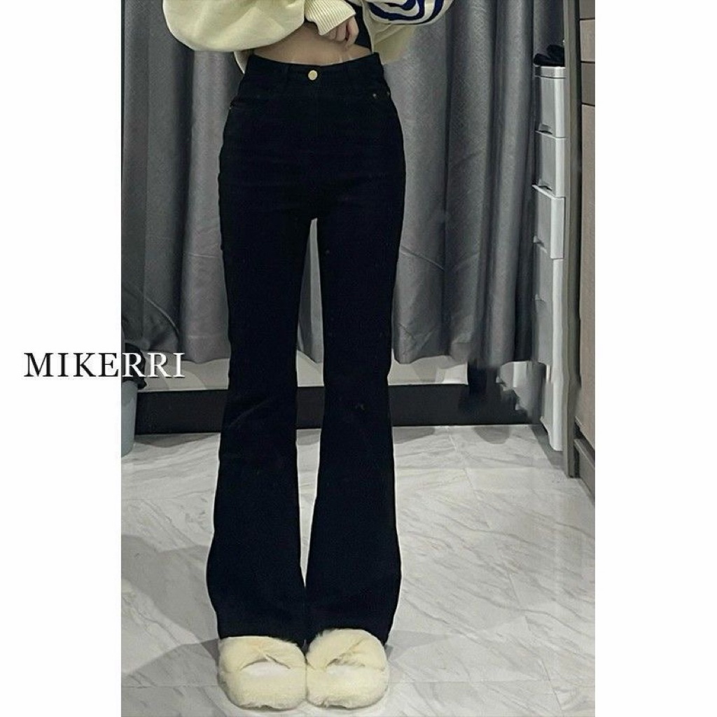 𝐘𝐮𝐫𝐢.𝐬𝐭𝐨𝐫𝐞 Quần Jeans Đen Suông Dễ Phối Ống Loe