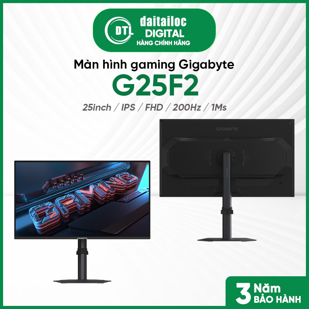Màn Hình Gaming GIGABYTE G25F2 24.5 inch IPS FHD 200Hz 1ms LOA CHÂN CÔNG THÁI HỌC I Chính hãng I Bảo