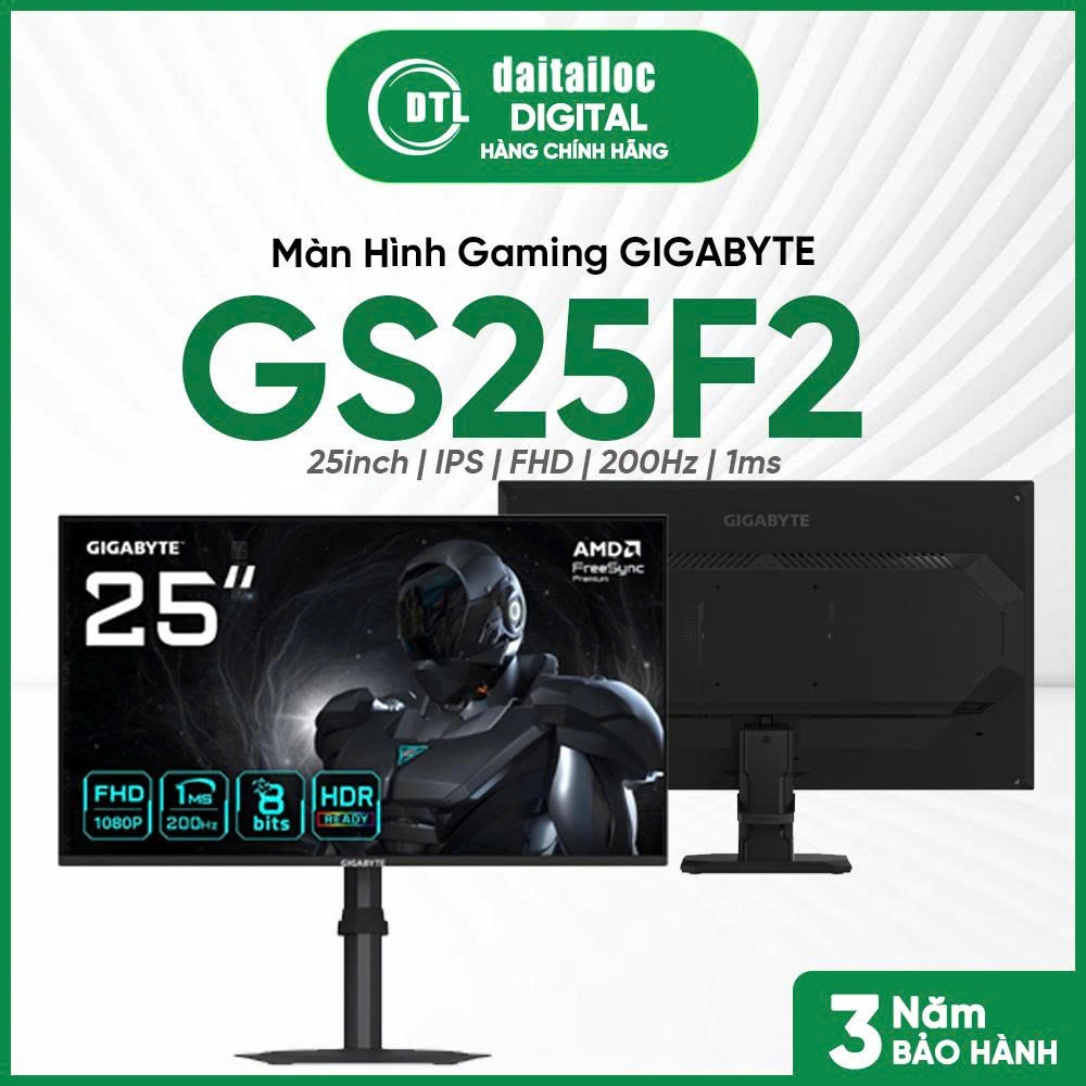 Màn hình gaming Gigabyte GS25F2 24.5 inch IPS FHD 200Hz 1Ms | Chính Hãng | Bảo hành 36 tháng